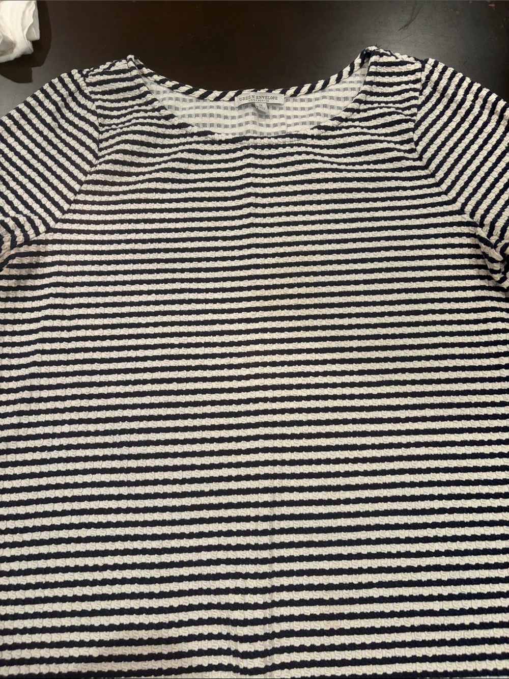 Classiques Entier Navy and White Striped Scoop Neck Top